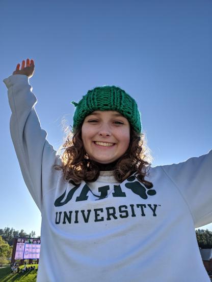 Lucy Thompson is shown at Peden Stadium