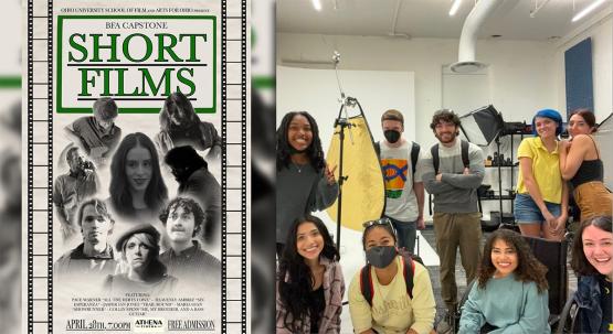  group of students gather on a film set 