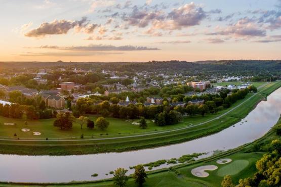  South Green in summer as viewed from a drone 