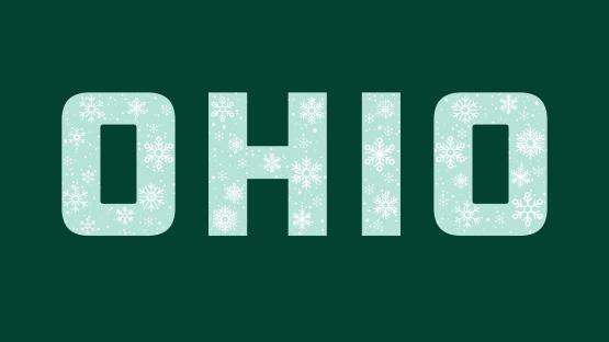  The word &amp;quot;OHIO&amp;quot; with snowflakes on the letters 