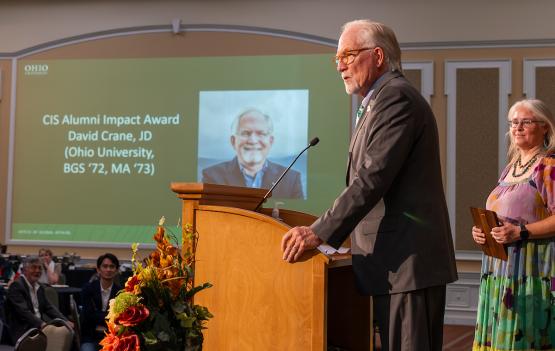 David Crane speaks at the Global Engagement Awards ceremony