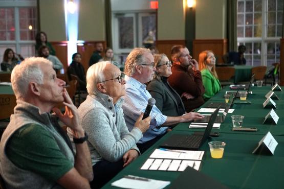 The Eco Challenge judges listen to a presentation