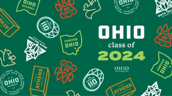 A Zoom background that says OHIO Class of 2024