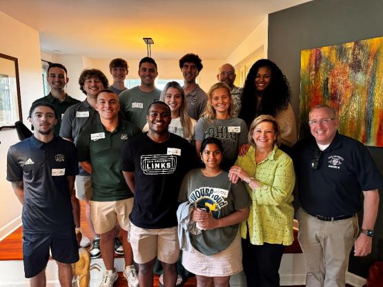  President Gonzalez is shown with members of the Presidential Ambassadors program 