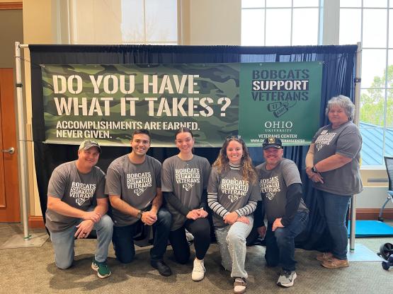  Members of the Veterans and Military Student Services Center during OHIO&amp;amp;#039;s annual veteran suicide awareness campaign event.  