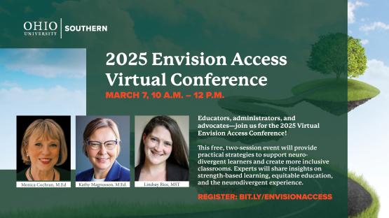  Image of three women and 2025 Envision Access Virtual Conference headline 