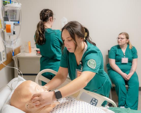  Nursing students at OHIO Zanesville learn and hone their craft.  