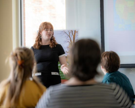 A student gives a presentation at the Multidisciplinary Honors Conference