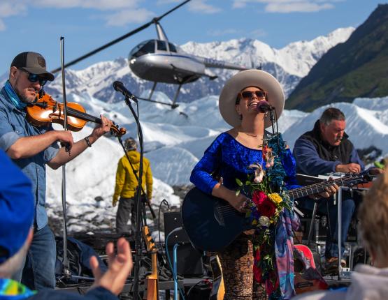  A band playing music in Alaska 