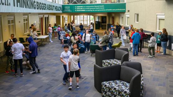  Tech Savvy Day 2025 attendees, grades 5-9, getting ready for a full day of fun and learning at OHIO 