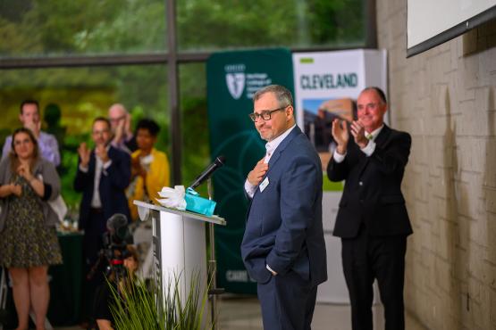  HCOM Cleveland Dean Isaac Kirstein is honored at the campus anniversary 