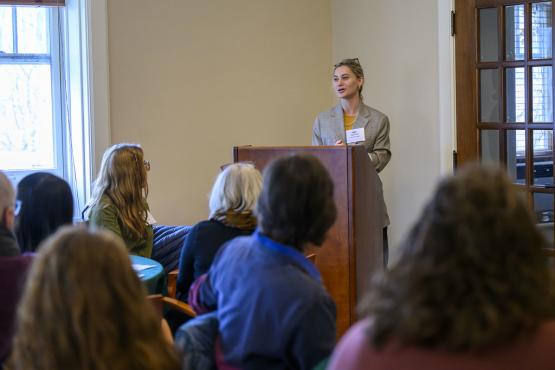 Mollie Fitzgerald shares advice during a presentation at the luncheon