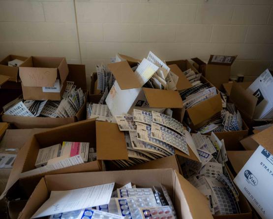 Boxes of medications