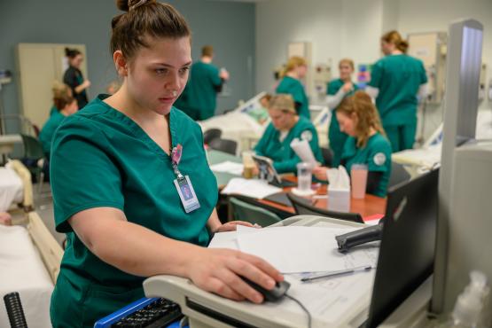 OHIO students work in a nursing lab at OHIO's Chillicothe Campus