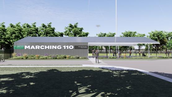 A rendering of the Konold Family Pavilion and Patio on OHIO's Athens Campus