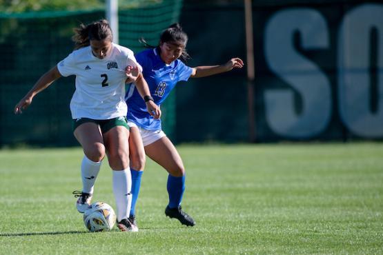 OHIO women's soccer team plays on the field