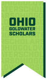 Green ribbon reading "OHIO Goldwater Scholars"