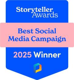 Photo of award displaying "Best Social Media Campaign"