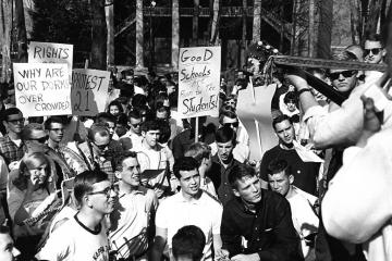 archival image of student protest
