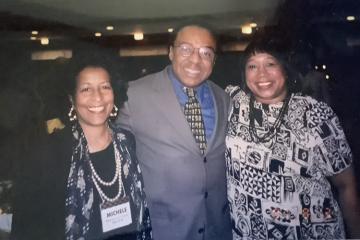 (From left) Dr. Michele Curtis Penick, BSED ’66; Dr. Clarence Page, BSJ ’69, HON ’93; and Dr. Patricia Ackerman, BA ’66, are pictured at an Ohio University Black Alumni Reunion.