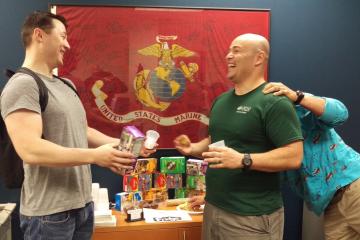 Student veterans at the Veterans and Military Student Services Center. 