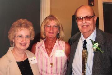 Mike Kline’s wife Stephanie Kline, left, OHIO Zanesville employee Mary Lou Wilson (center) and Mike Kline at the 50th anniversary celebration for Ohio University Zanesville.