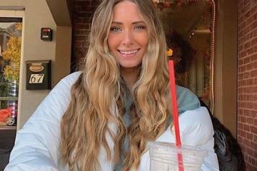 Cailin Klein sits outside Court Street Coffee