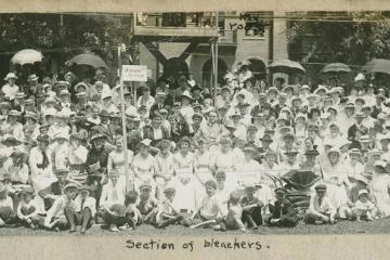 A photo of the Grandstand bleachers at Centennial Pageant, 1915