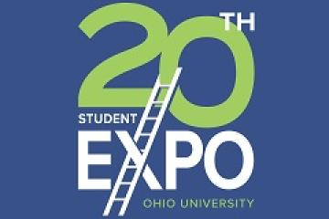 A graphic design for the 20th Student Expo at Ohio University