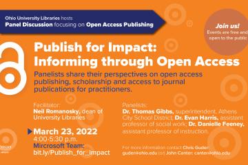 A graphic design for the Publish for Impact event on March 23, 2022
