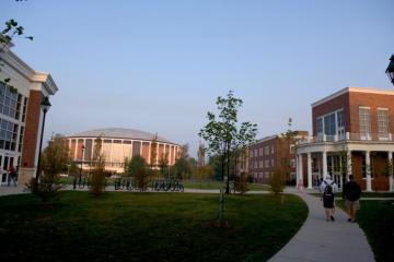 Convocation Center, back of Grover Center, and Walter Hall