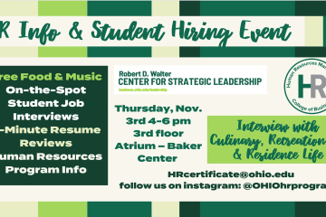 Human Resources Informational and Student Hiring Event on Nov. 3