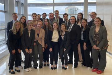 The Ohio University Mock Trial Team with Larry Hayman at the Franklin County Courthouse