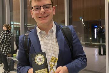 Casey Patterson, with mock trial award