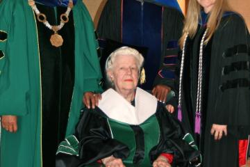 Dr. Violet Patton receives her honorary doctorate.