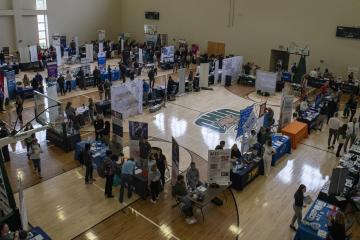 A photo from the 2022 Career and Internship Fair in the Ping Recreation Center