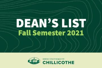 Dean's List, Fall Semester 2021, Ohio University Chillicothe