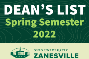 Dean's List Spring Semester 2022, Zanesville