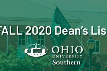 Fall 2020 Dean's List, Ohio University Southern