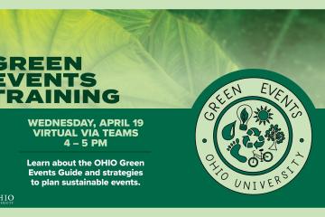 Green Events Training - Wednesday, April 19, virtual via Teams, 4-5 p.m.