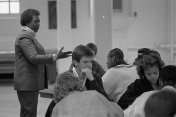 Dr. Francine Childs, Ohio University Department of African American Studies professor, 1988. Courtesy of Ohio University Libraries