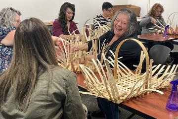 Basket weaving class