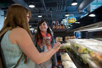 Students browse and shop at Jefferson Hall Marketplace