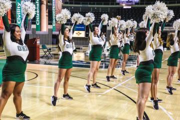 The OHIO Dance Team performs multiple routines at the 2019 President’s Convocation for First Year Students. 