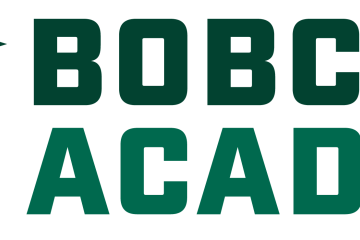 Bobcat Academy logo featuring book and graduation cap