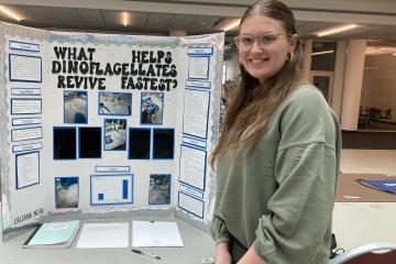 Lilliana Neal is shown with her project at District Science Day
