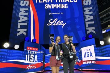 Sarah Stier and Maddie Meyer at Olympic Swim Trials