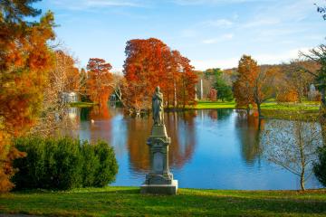 lake view at Spring Grove cemetery