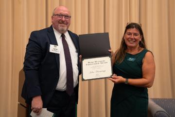 John Hemmings and Tracy Plouck, Dean of the Voinovich School of Leadership and Public Servicve