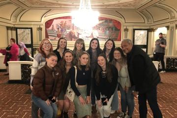 Moore and some of her students at the Complexions Contemporary ballet performance in Columbus, Ohio. 